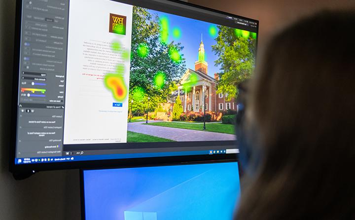 Baldwin Wallace student using UX eye tracking